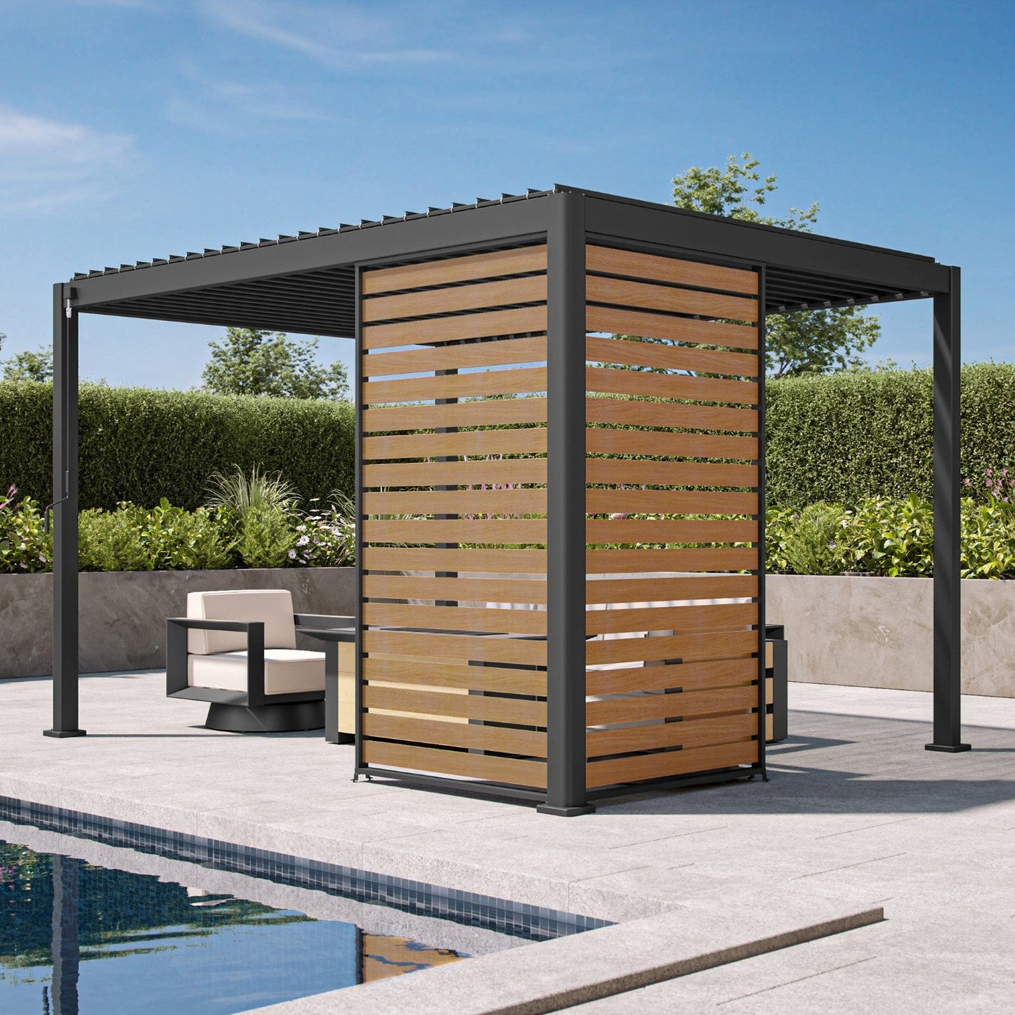MIRADOR 80S 10'x10' LATTE PERGOLA