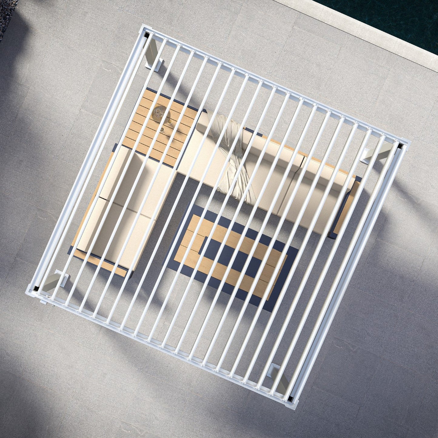 MIRADOR 111DA 10'x10' WHITE PERGOLA
