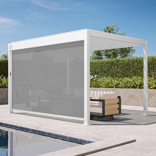 111 Accessory - 13' White pull down screen - white color one for your outdoor living privacy