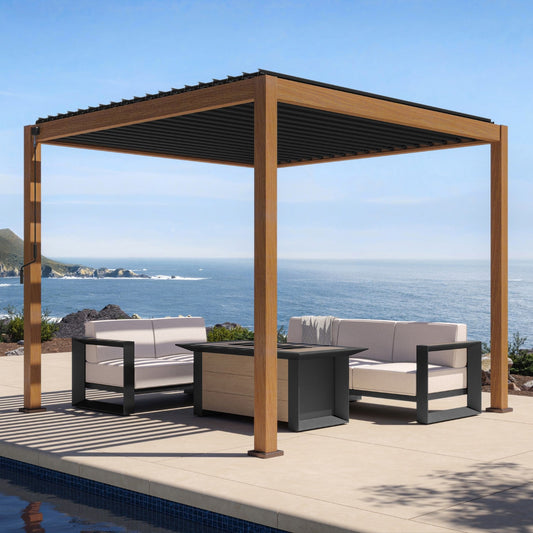 MIRADOR 111S 10'x10' CHERRY OAK PERGOLA