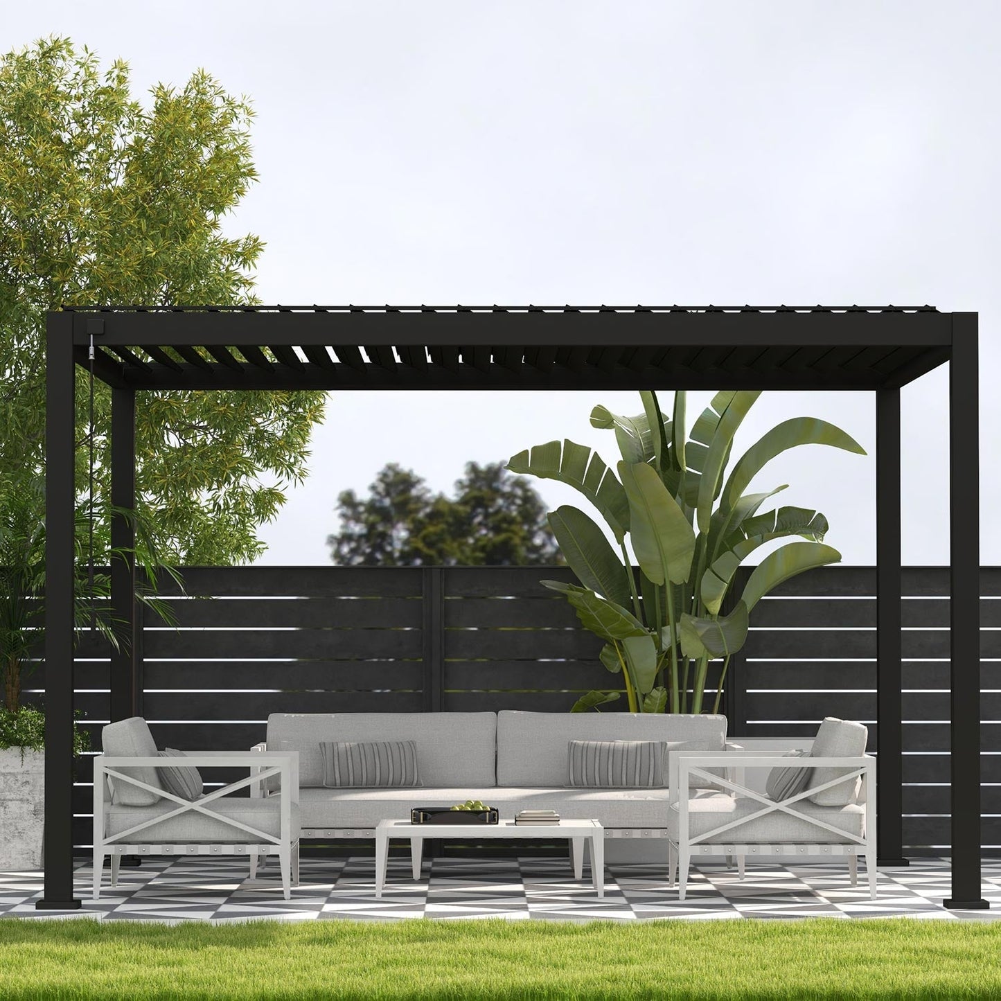 Bundle Set - Mirador 7-piece dinning set + 111SR Pergola 10*13