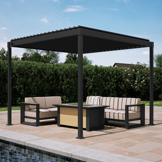 MIRADOR 80S 10'x10' CHARCOAL PERGOLA