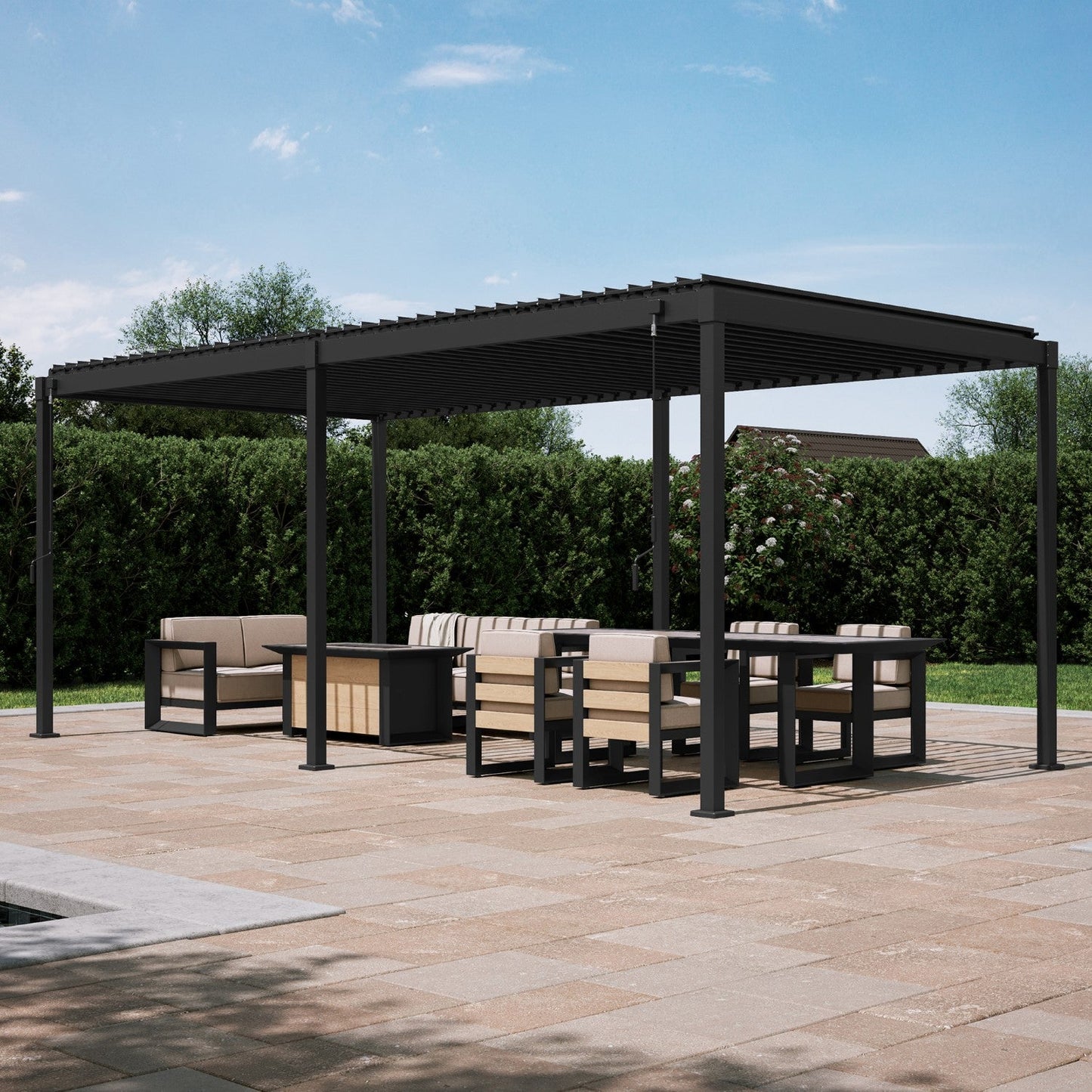 MIRADOR 80S 10'x20' CHARCOAL PERGOLA