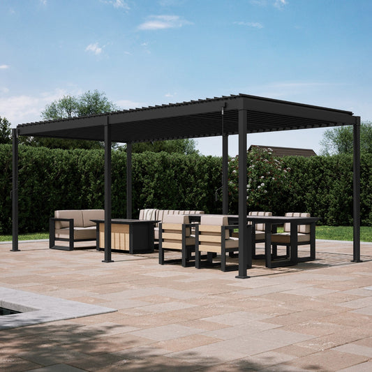 MIRADOR 80S 10'x20' CHARCOAL PERGOLA
